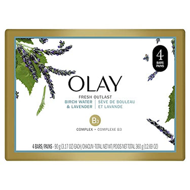 Olay Fresh Outlast Purifying Birch water & Lavender Soap (pack of 4) 360g